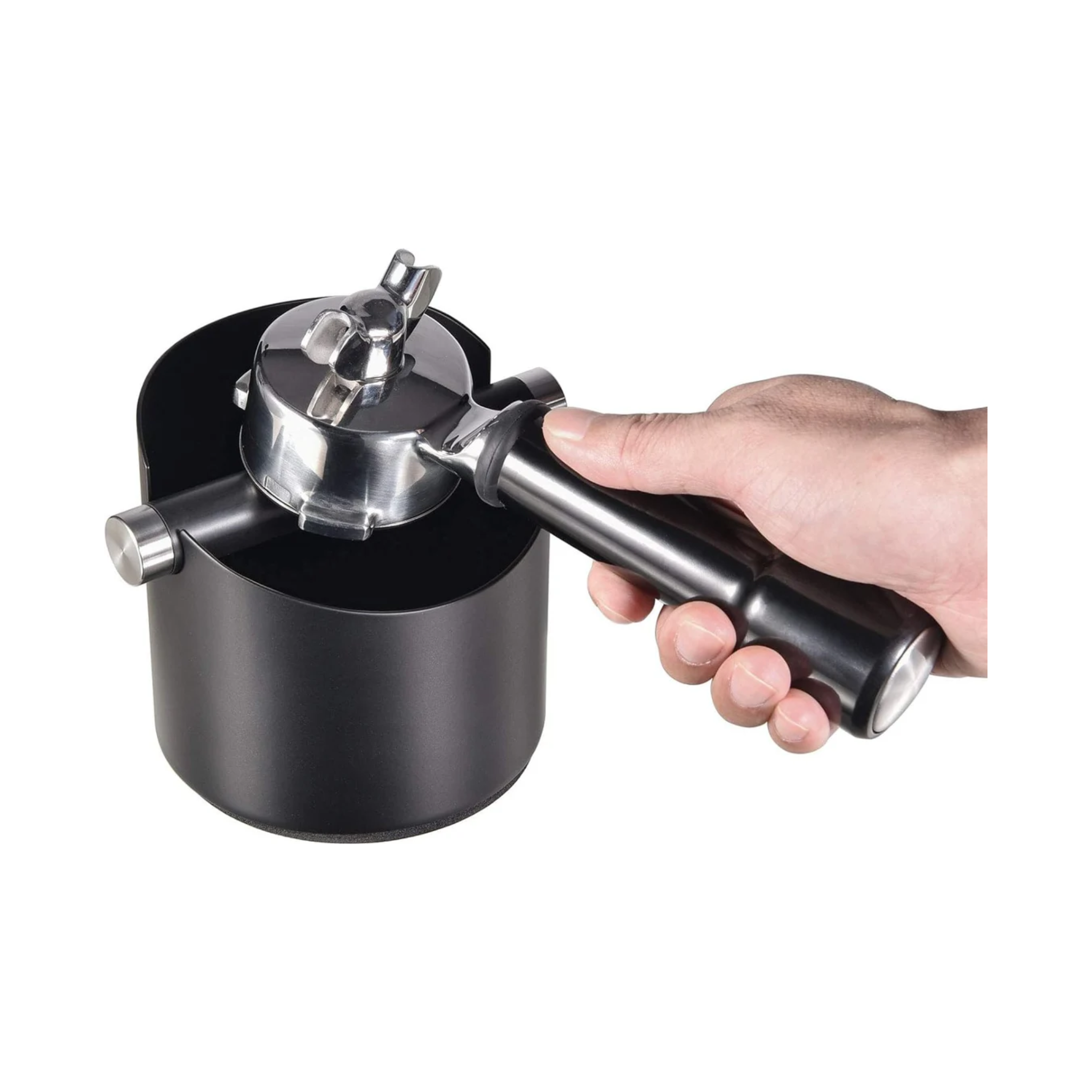 Bellucci - Knock Box Medium Stainless Steel Black Coffee Container