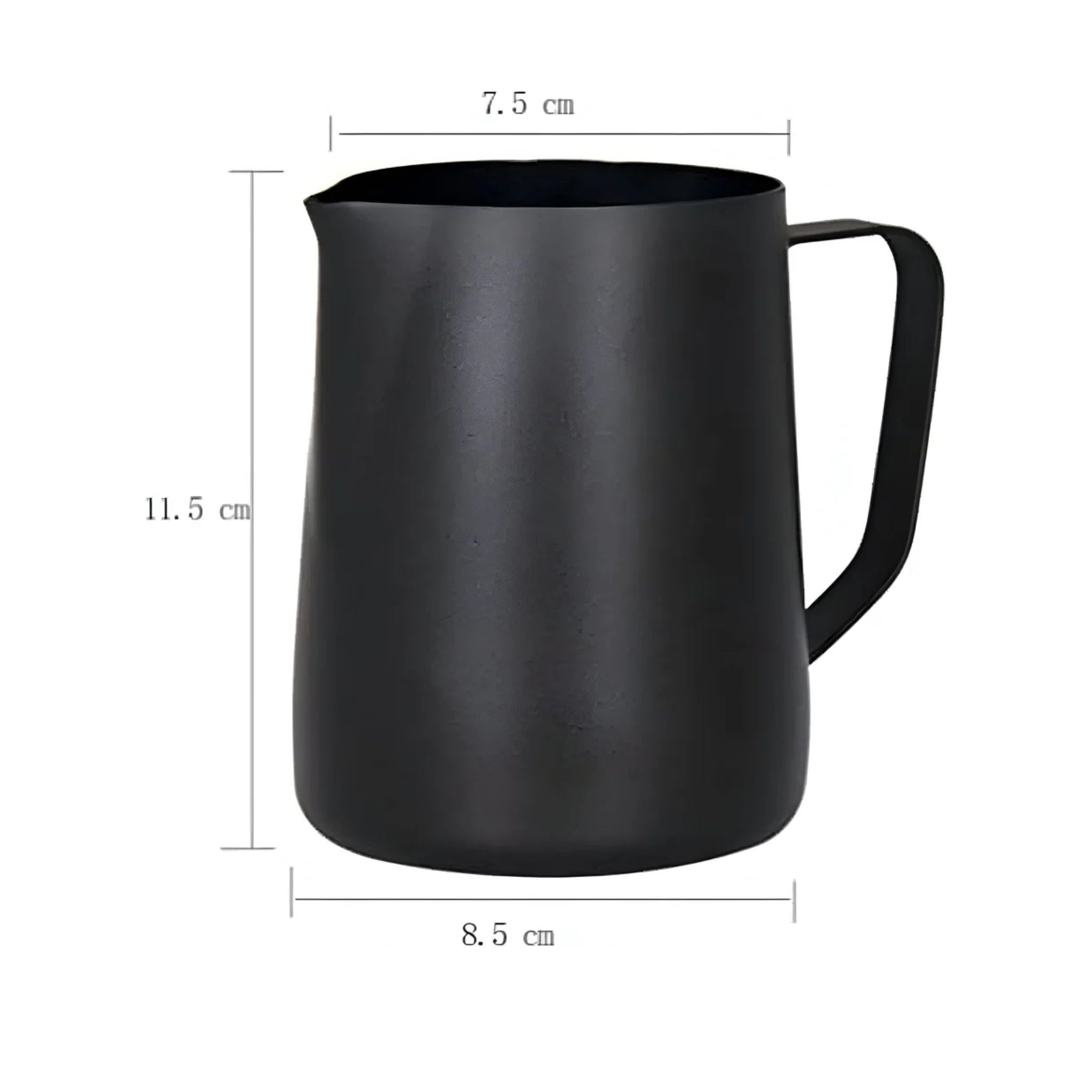 Bellucci - 600 ml Stainless Steel Coated Satin Black Milk Pitcher