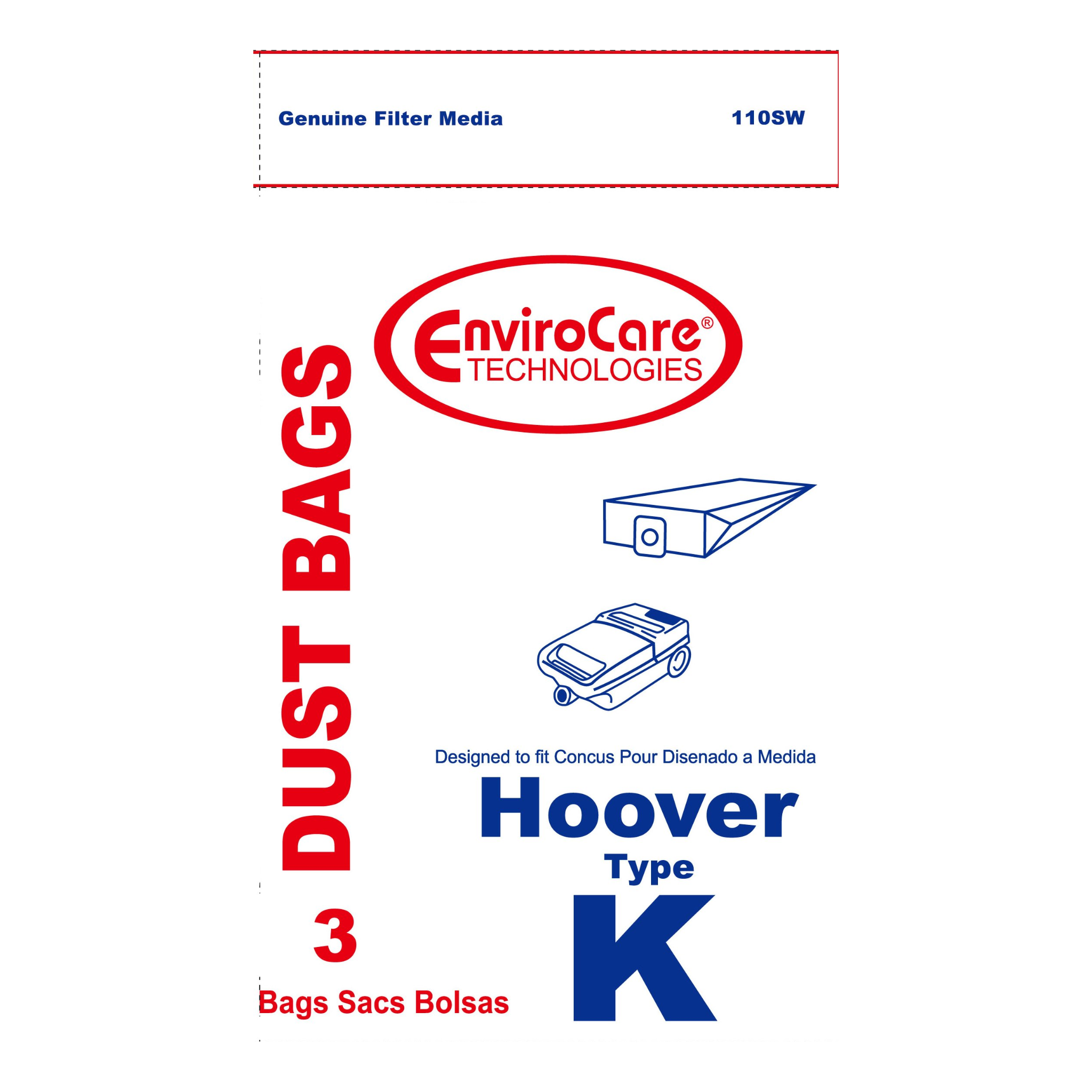 Sacs d'aspirateur EnviroCare – Hoover Type K