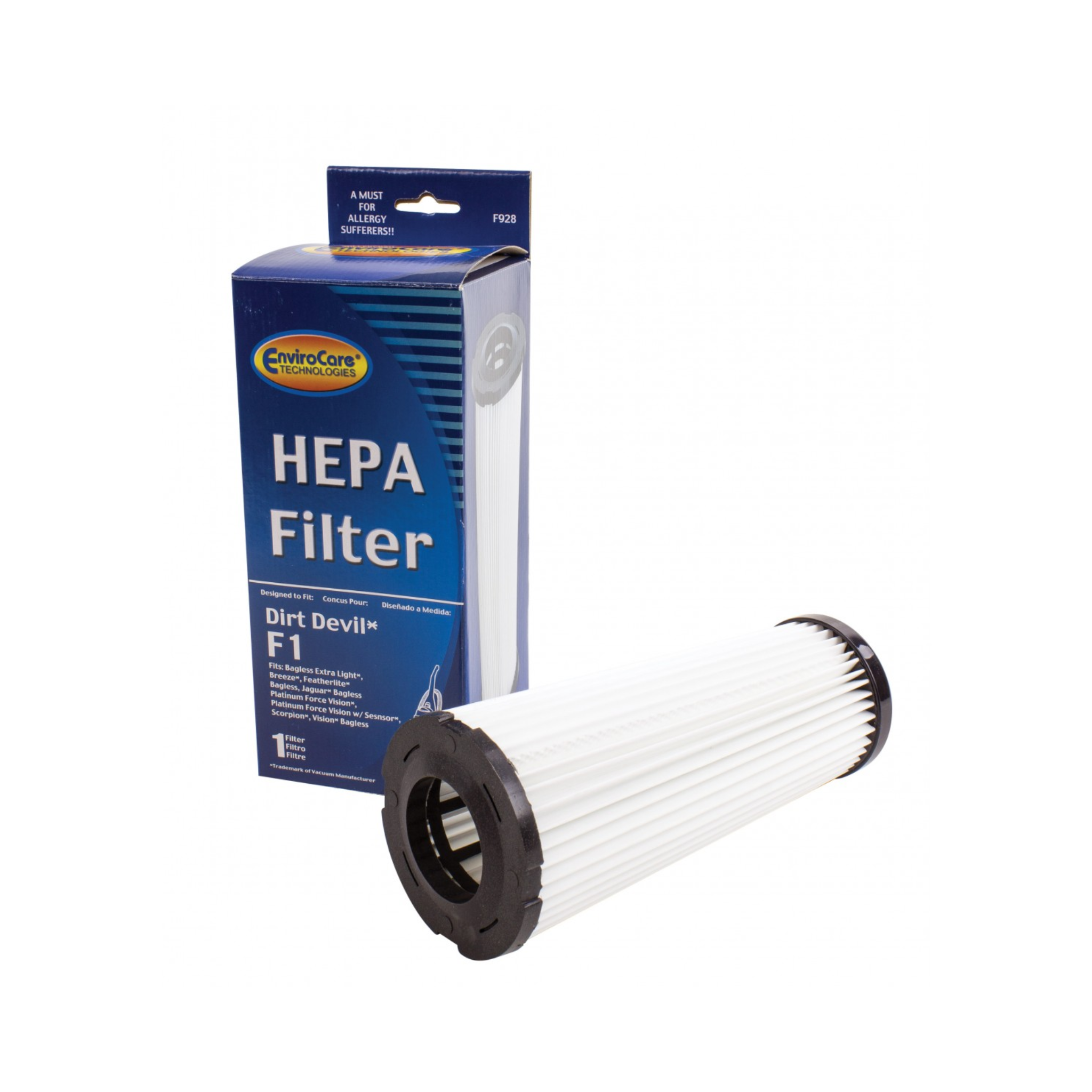 Filtre HEPA complet de type F-1 pour aspirateur-balai Dirt Devil