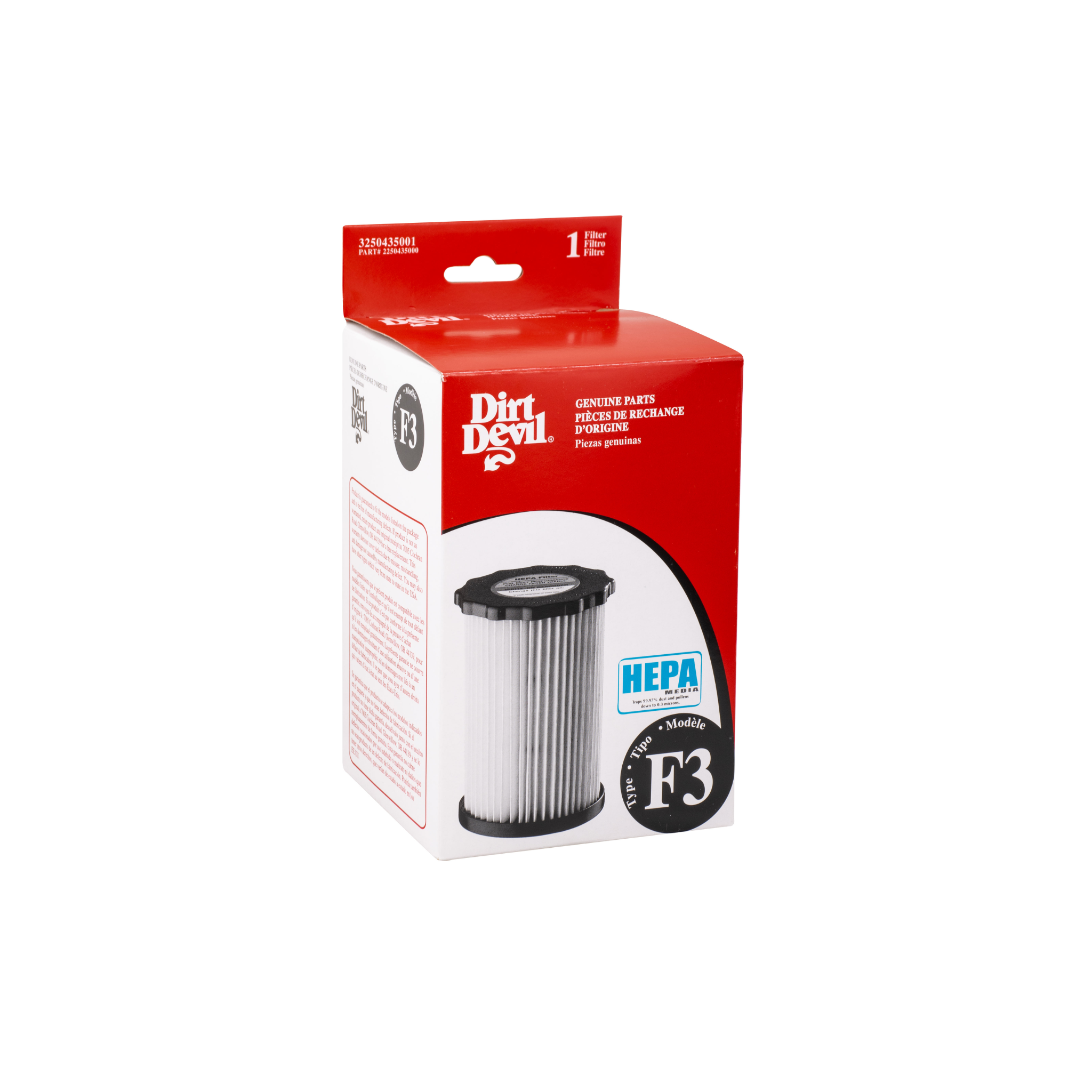 Dirt Devil OEM HEPA Dust Cup Filter, Type F3, for Breeze & Jaguar Canister Vacuums