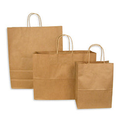 Sac en papier kraft avec poignées torsadées 250/caisse vanity 84614 10''x5''x13" - moyen