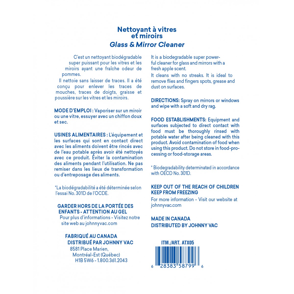 Nettoyant pour vitres et miroirs Attax® Pro - 800 ml (27 oz)