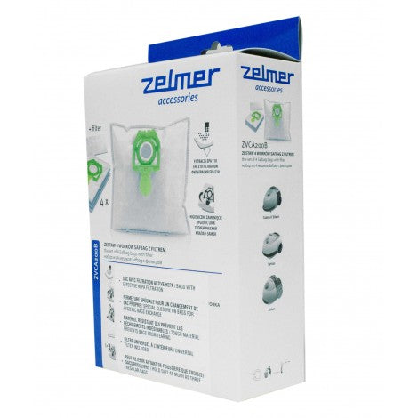 Sacs Hepa pour Aspirateur Traîneau Zelmer VC1500 et VC2500 - Lot de 4 sacs + 1 filtre