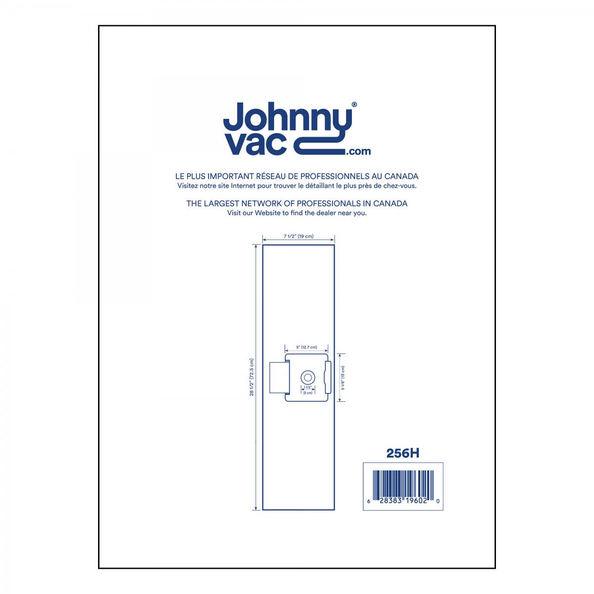 Sac microfiltre HEPA pour aspirateur Johnny Vac AS6, Ghibli AS6 - paquet de 5 sacs
