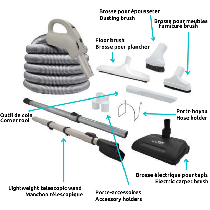 Combo MVac M95 avec kit d'accessoires pour tapis