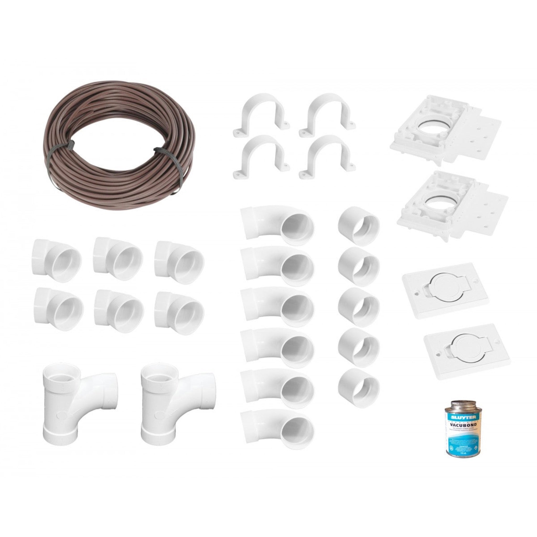 Kit d'installation d'aspirateur central - 2 sorties