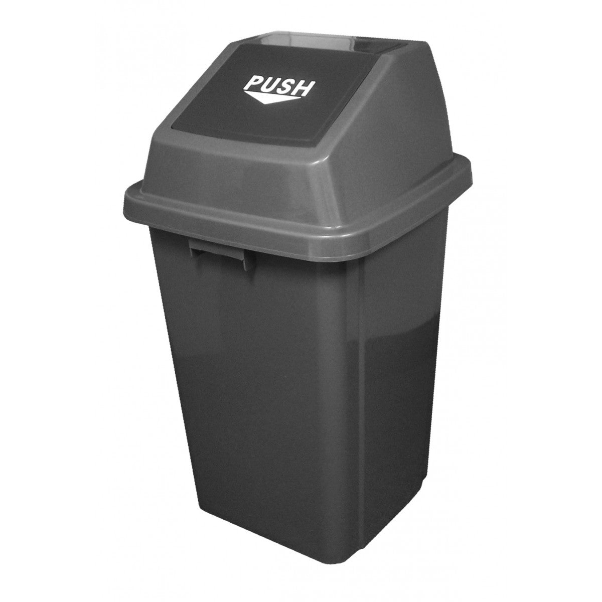 Swing lid trash can - 26 gal (100 L) - Gray and Black